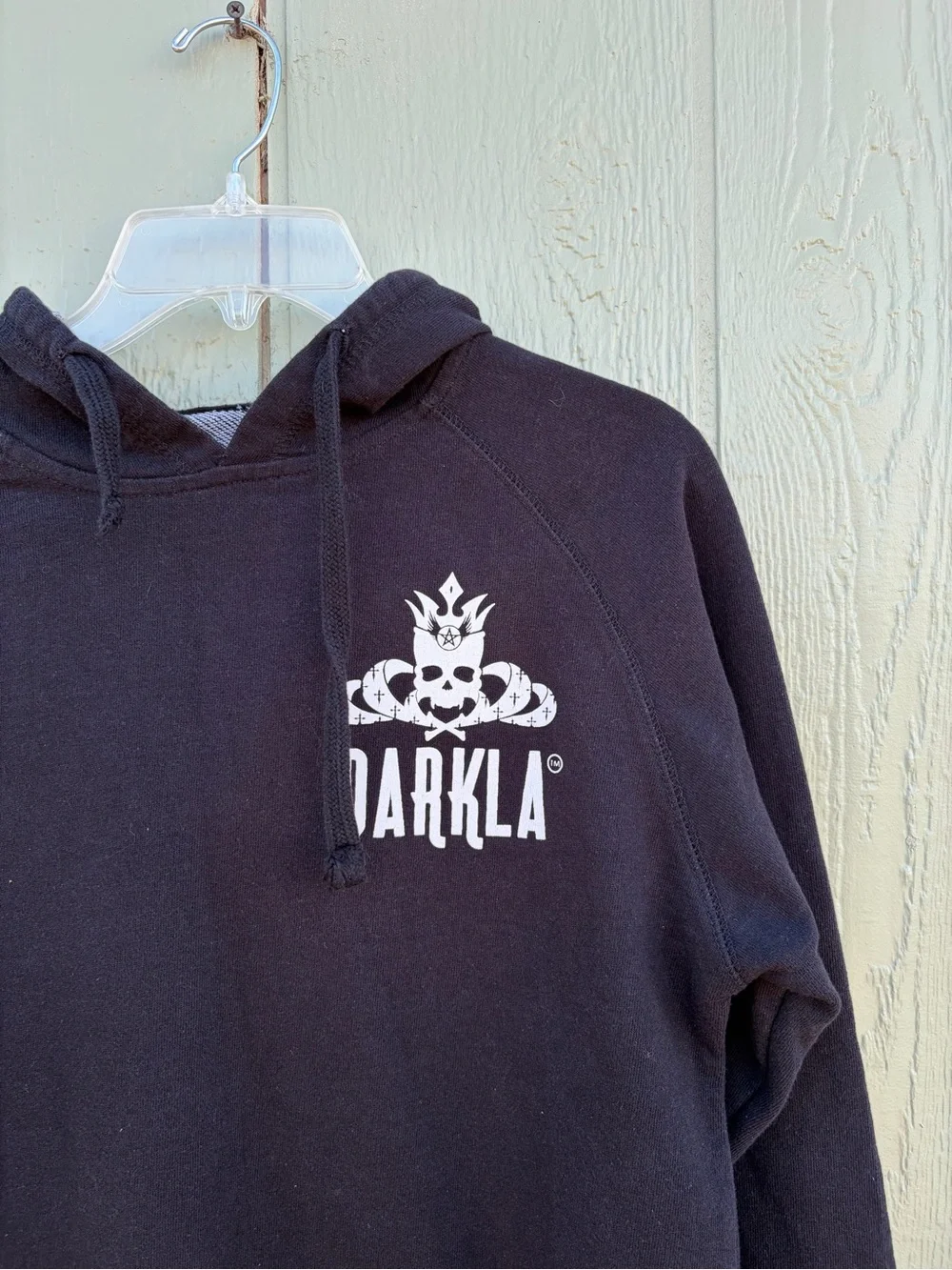 Darkla kinds Black Hooded Pullover Sweatshirt Size S